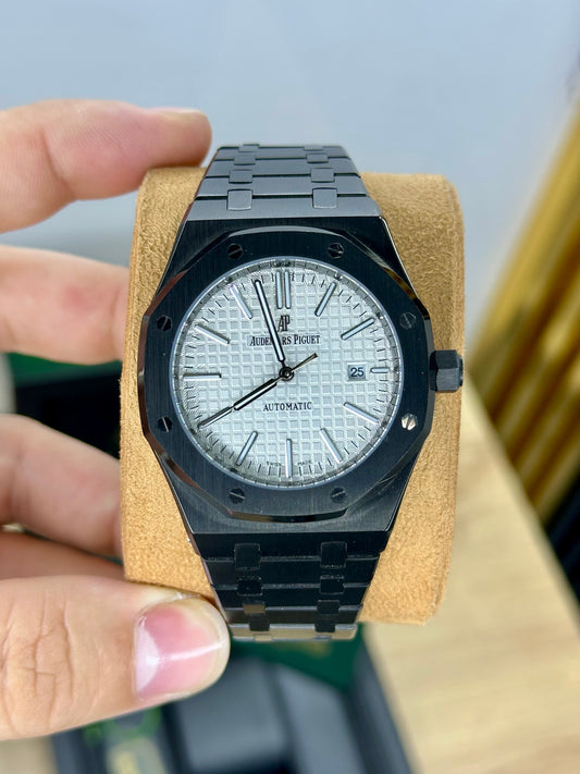 AUDEMARS PIGUET ROYAL OAK 41MM PLATA ACERO NEGRO