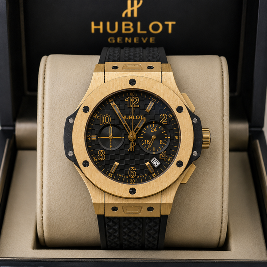 HUBLOT BIG BANG CHRONOGRAPH GOLD BLACK CABALLERO – 44 MM