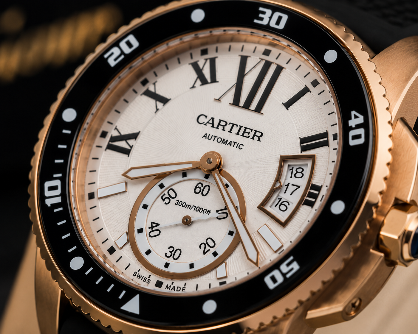 CARTIER CALIBRE DIVER AUTOMÁTICO ACERO 904L ORO ROSA – 42 MM