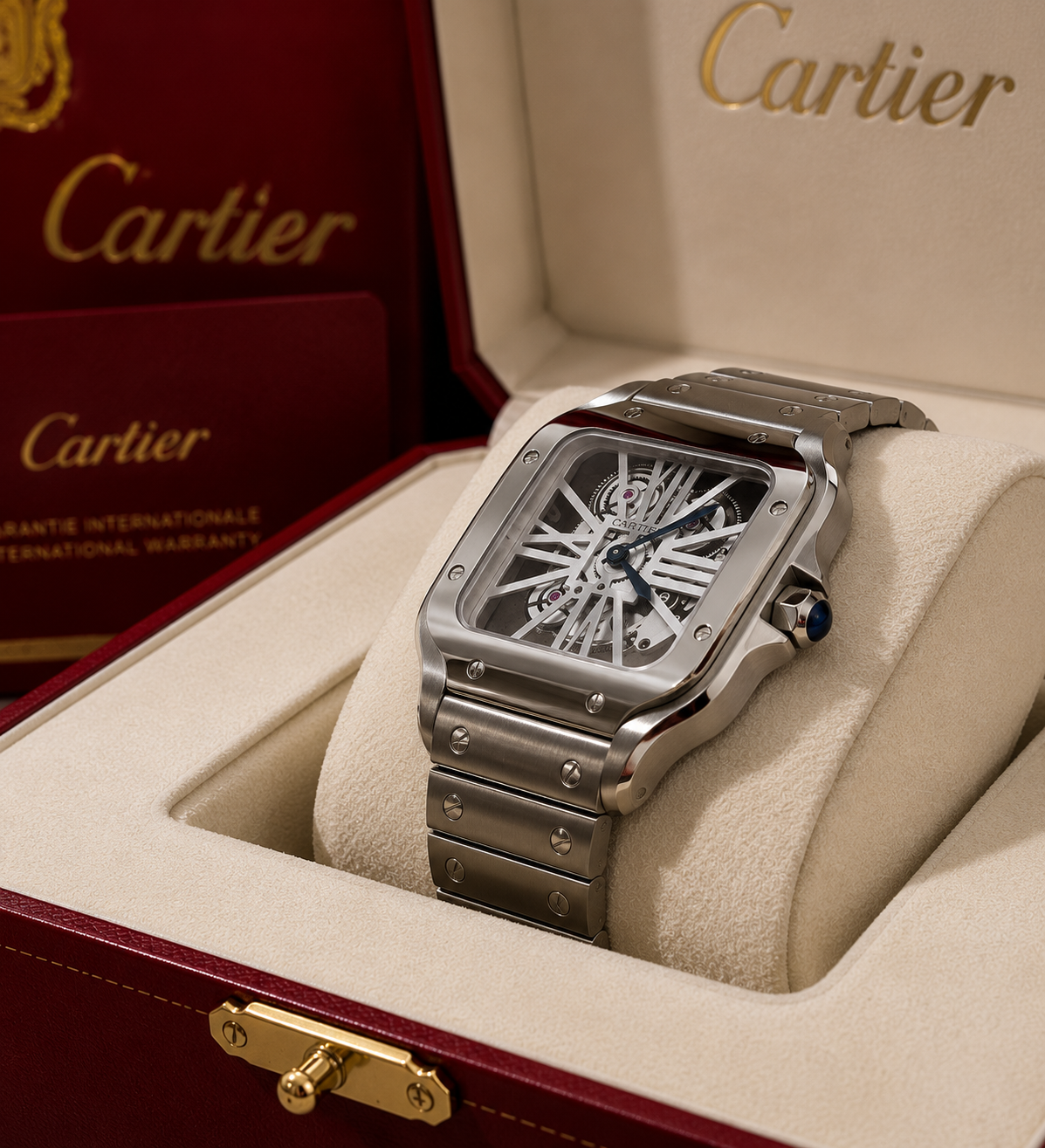 CARTIER SANTOS SKELETON AUTOMÁTICO 40 MM – ESFERA SKELETON