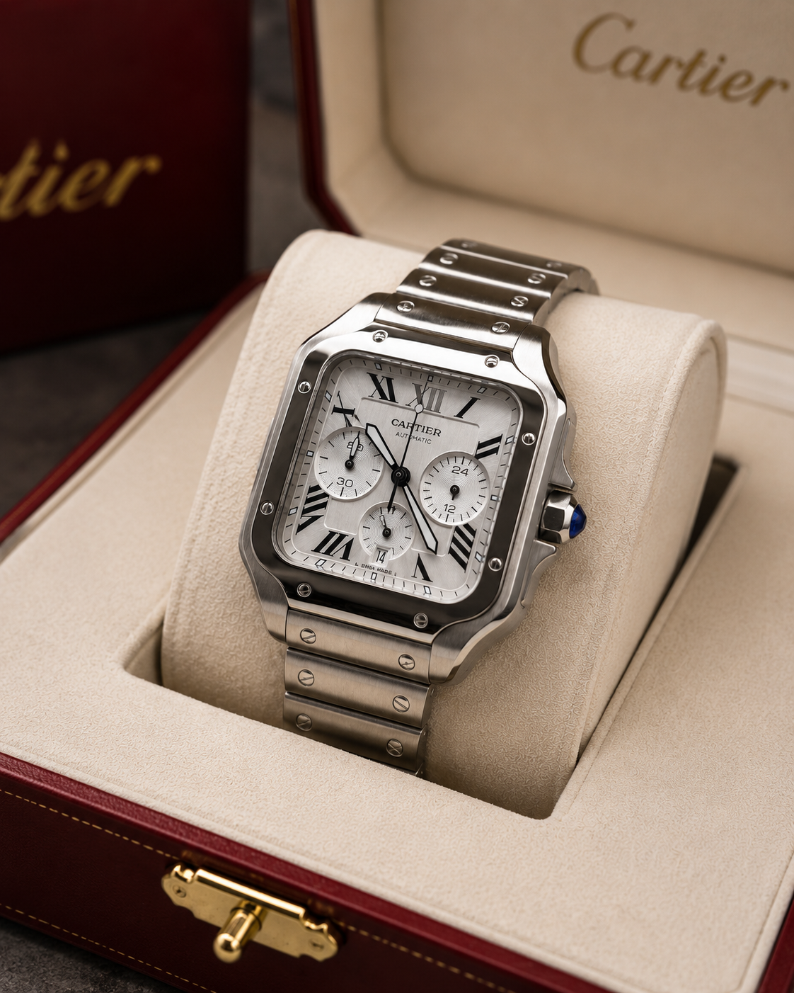 CARTIER SANTOS CHRONOGRAPH AUTOMÁTICO 40 MM – ESFERA PLATEADA