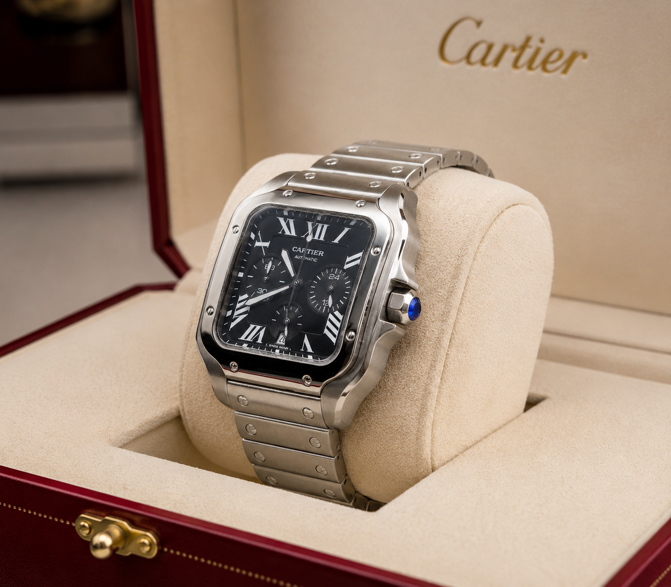 CARTIER SANTOS CHRONOGRAPH AUTOMÁTICO 42 MM – ESFERA NEGRA