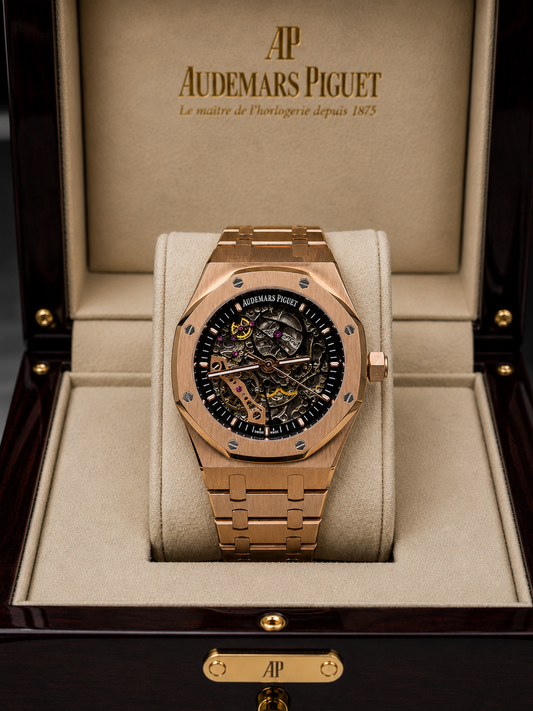 AUDEMARS PIGUET ROYAL OAK SKELETON 41 MM – ORO ROSA / ESFERA NEGRA
