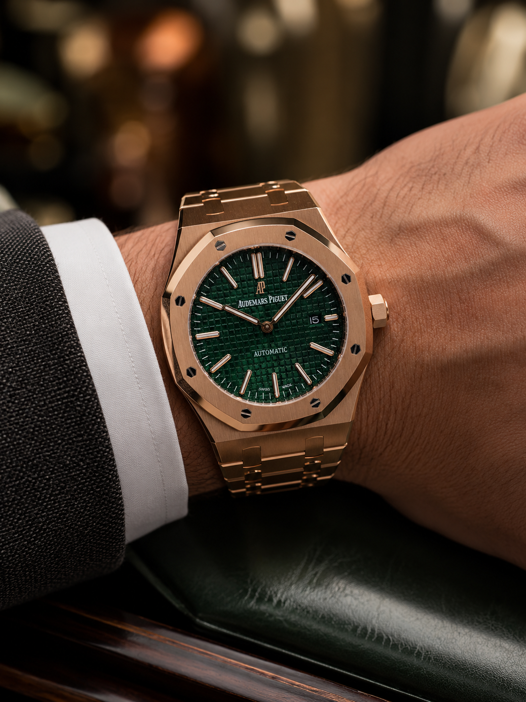 AUDEMARS PIGUET ROYAL OAK AUTOMATIC 41 MM – ORO ROSA / ESFERA VERDE