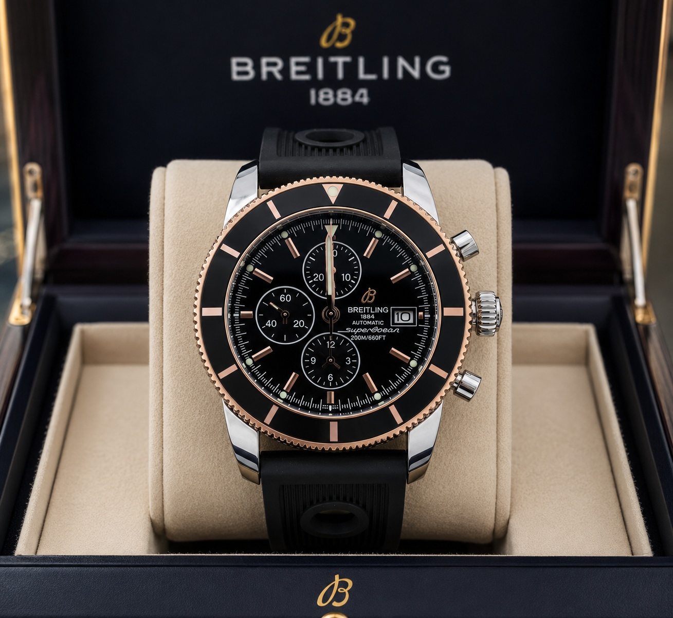 BREITLING SUPEROCEAN HERITAGE CHRONOGRAPH 46 MM – AUTOMÁTICO – MALLA MILANESA EN ACERO