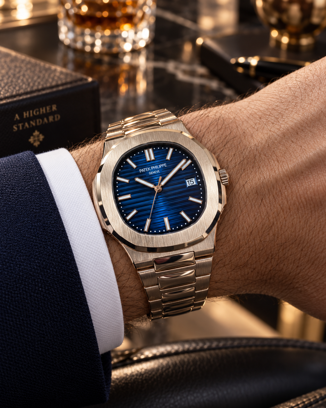 PATEK PHILIPPE NAUTILUS AUTOMÁTICO ORO ROSA ESFERA AZUL 40 MM