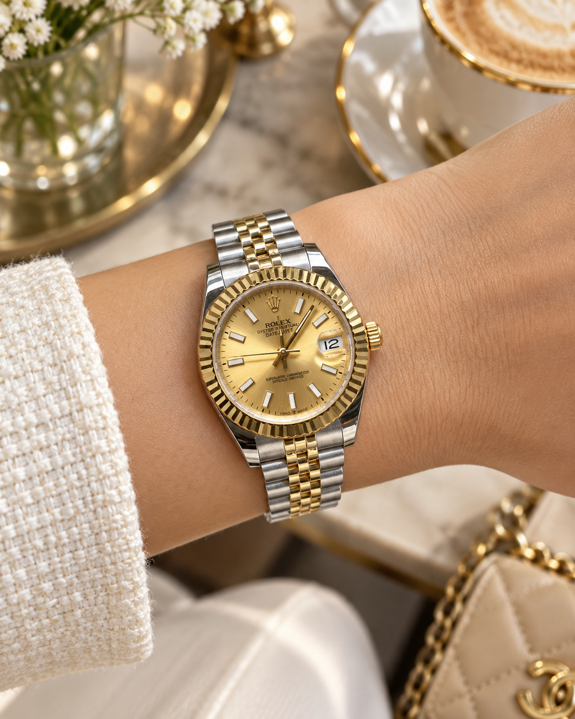 ROLEX DATEJUST DAMA 31 MM – ESFERA CHAMPAGNE