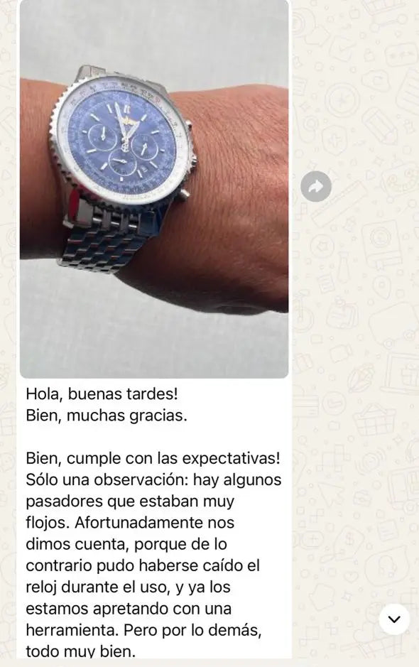 Cliente con su Breitling Navitimer: «Cumple con las expectativas»