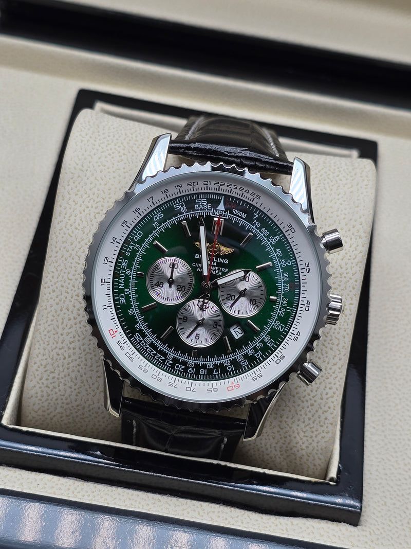 BREITLING NAVITIMER CHRONOGRAPH 46MM VERDE CUERO