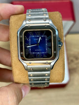 Cartier Santos Blue Dial Rose Gold Edition