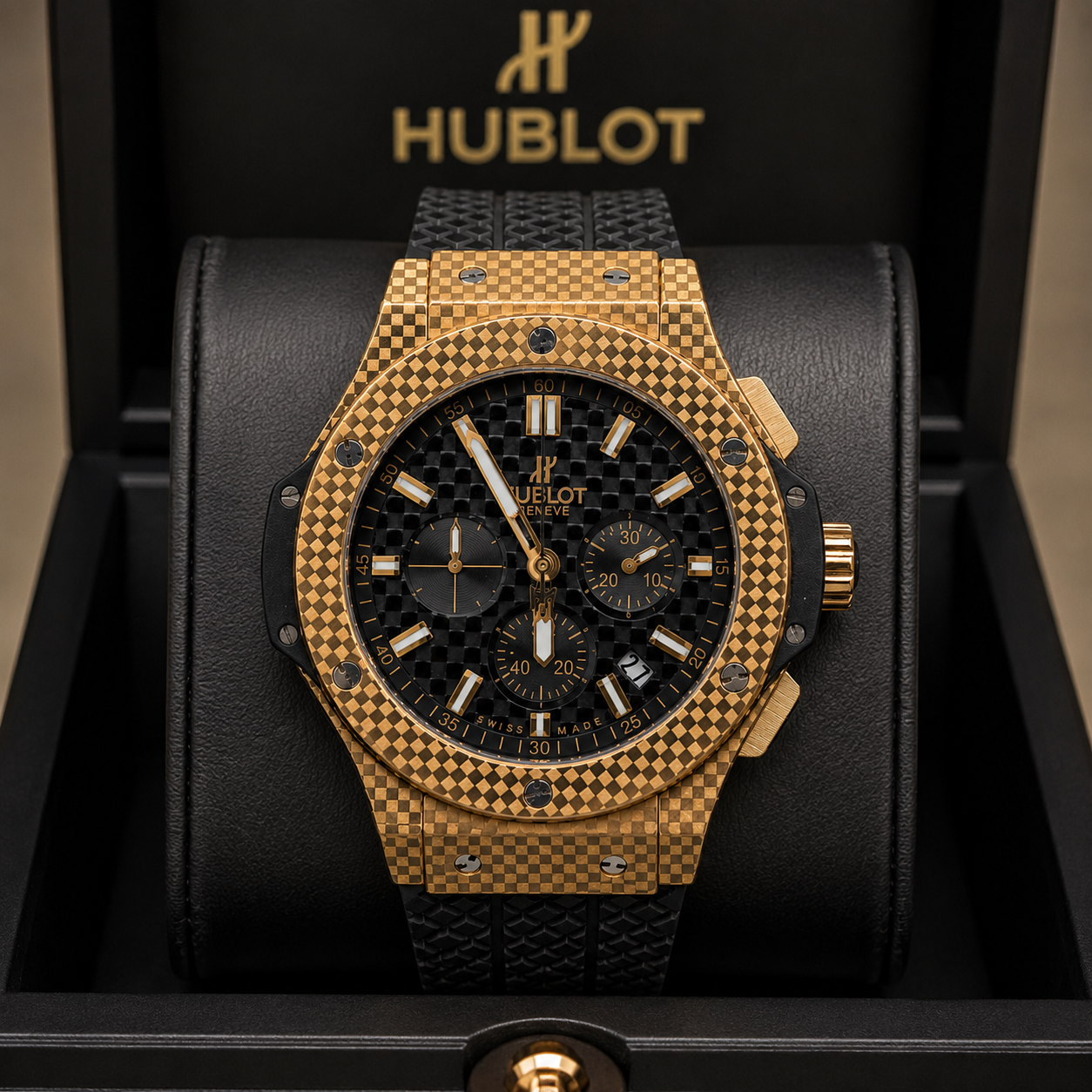 HUBLOT BIG BANG CAVIAR CHRONOGRAPH KING GOLD CABALLERO – 44 MM