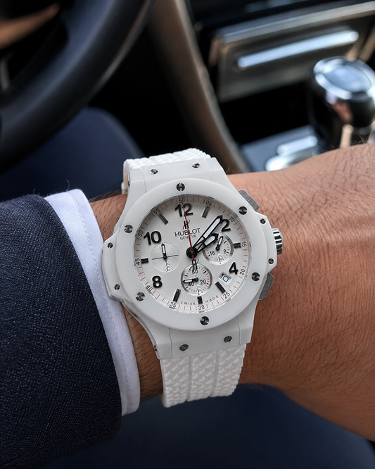 HUBLOT BIG BANG WHITE CERAMIC CHRONOGRAPH CABALLERO – 44 MM