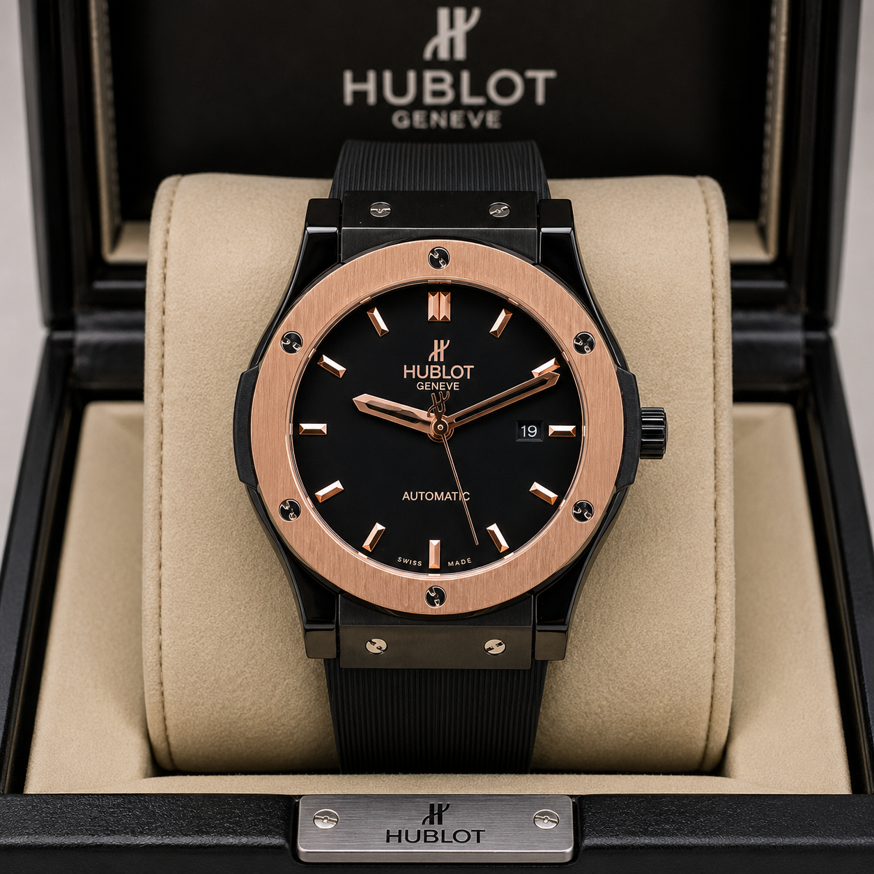 HUBLOT CLASSIC FUSION AUTOMATIC BLACK KING GOLD CABALLERO – 42 MM