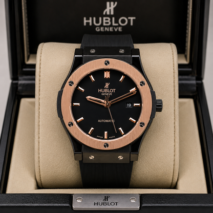 HUBLOT CLASSIC FUSION AUTOMATIC BLACK KING GOLD CABALLERO – 42 MM