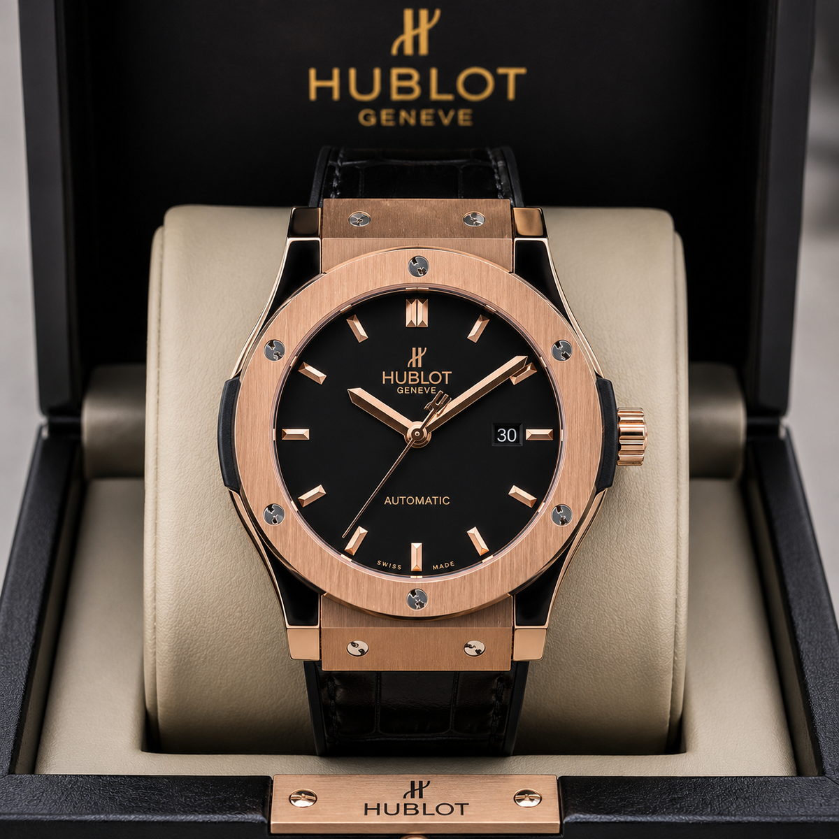 HUBLOT CLASSIC FUSION AUTOMATIC KING GOLD BLACK CABALLERO – 42 MM