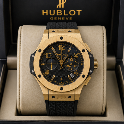 HUBLOT BIG BANG CHRONOGRAPH GOLD BLACK CABALLERO – 44 MM