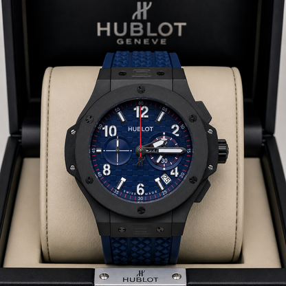 HUBLOT BIG BANG BLACK MAGIC BLUE CHRONOGRAPH CABALLERO – 44 MM