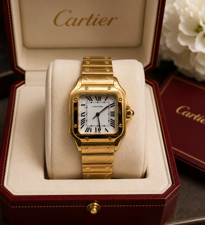 SANTOS DE CARTIER AUTOMÁTICO DORADO DAMA