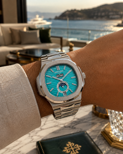 PATEK PHILIPPE NAUTILUS ANNUAL CALENDAR MOON PHASE 40.5 MM TURQUESA