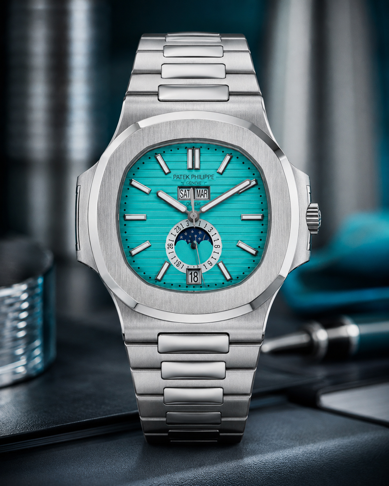 PATEK PHILIPPE NAUTILUS ANNUAL CALENDAR MOON PHASE 40.5 MM TURQUESA