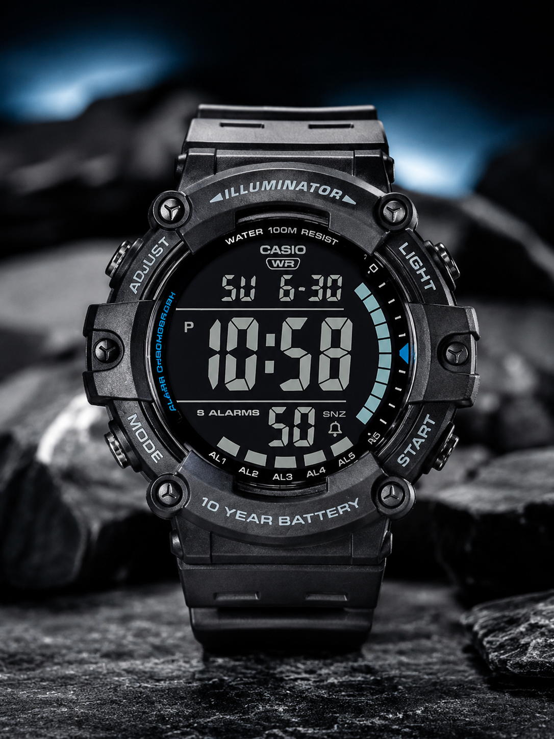 RELOJ CASIO DIGITAL PARA HOMBRE AE-1500WH-8BVDF GRIS OSCURO