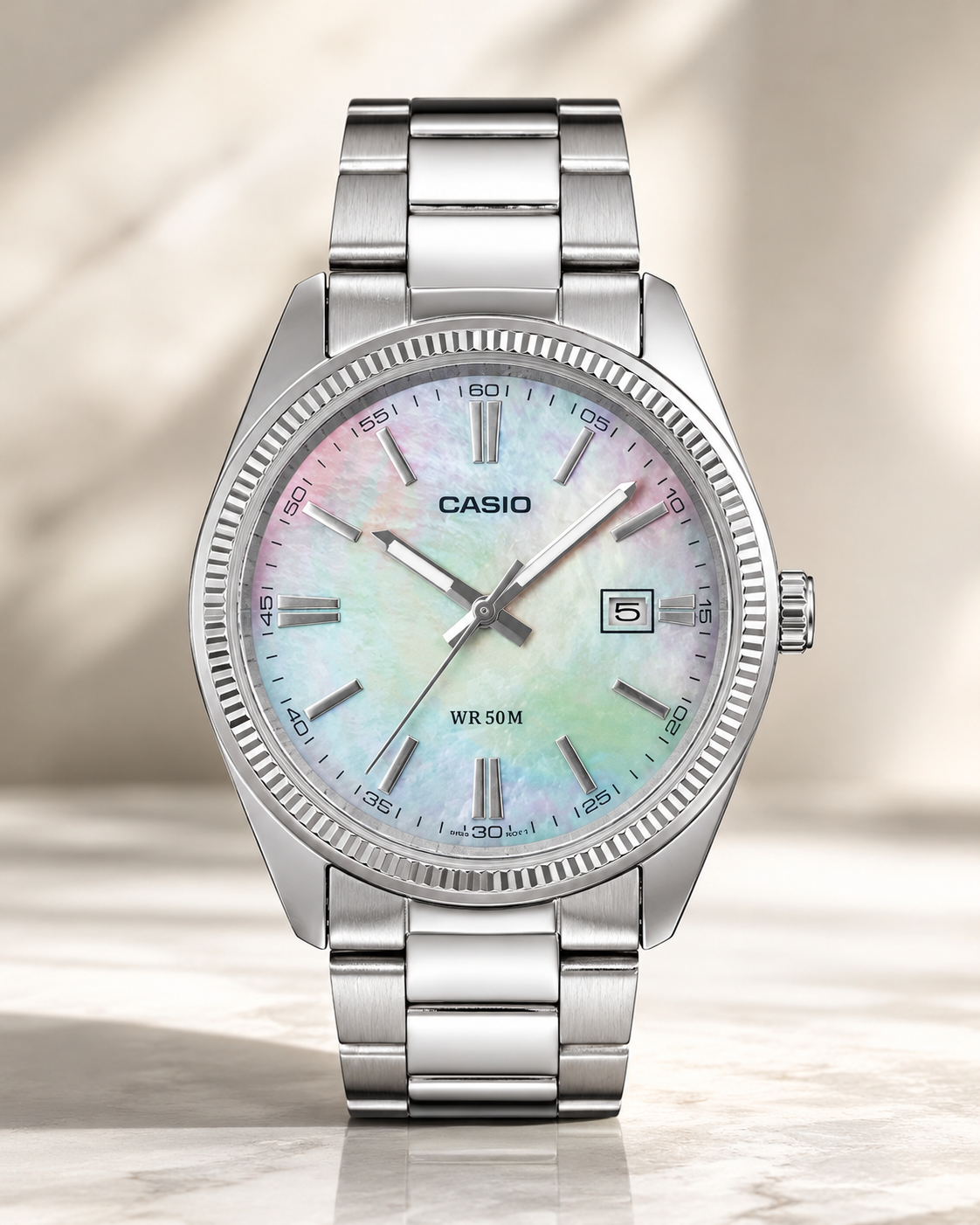 RELOJ CASIO ORIGINAL PARA HOMBRE MTP-1302DS-7AVDF NACARADO CON ACERO