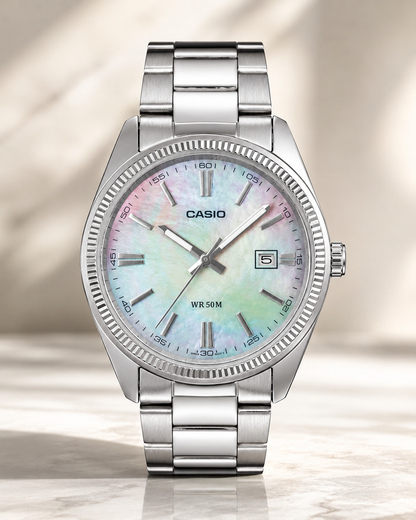RELOJ CASIO ORIGINAL PARA HOMBRE MTP-1302DS-7AVDF NACARADO CON ACERO