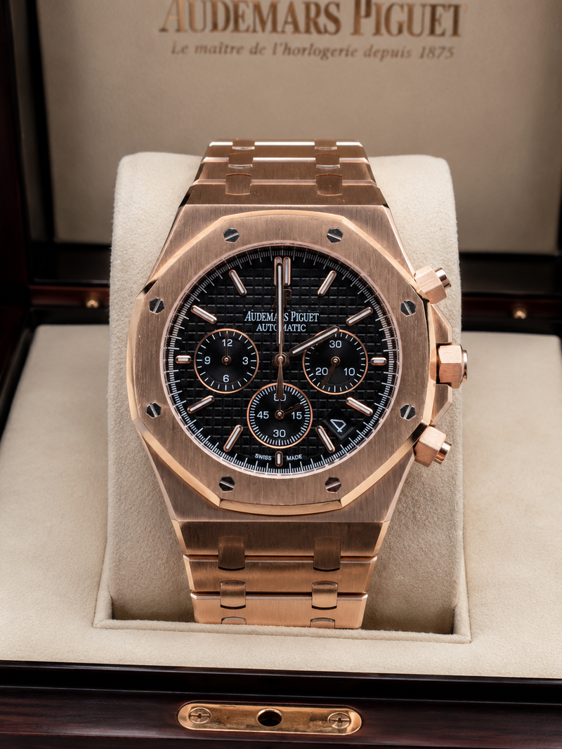 AUDEMARS PIGUET ROYAL OAK CHRONOGRAPH 41 MM – ORO ROSA / ESFERA NEGRA