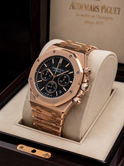 AUDEMARS PIGUET ROYAL OAK CHRONOGRAPH 41 MM – ORO ROSA / ESFERA NEGRA