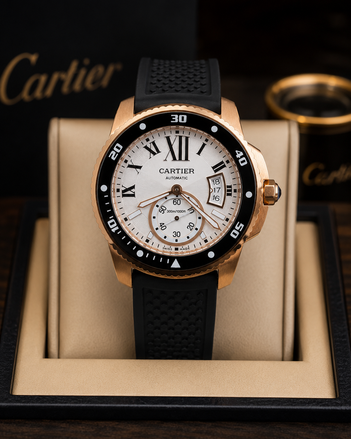 CARTIER CALIBRE DIVER AUTOMÁTICO ACERO 904L ORO ROSA – 42 MM