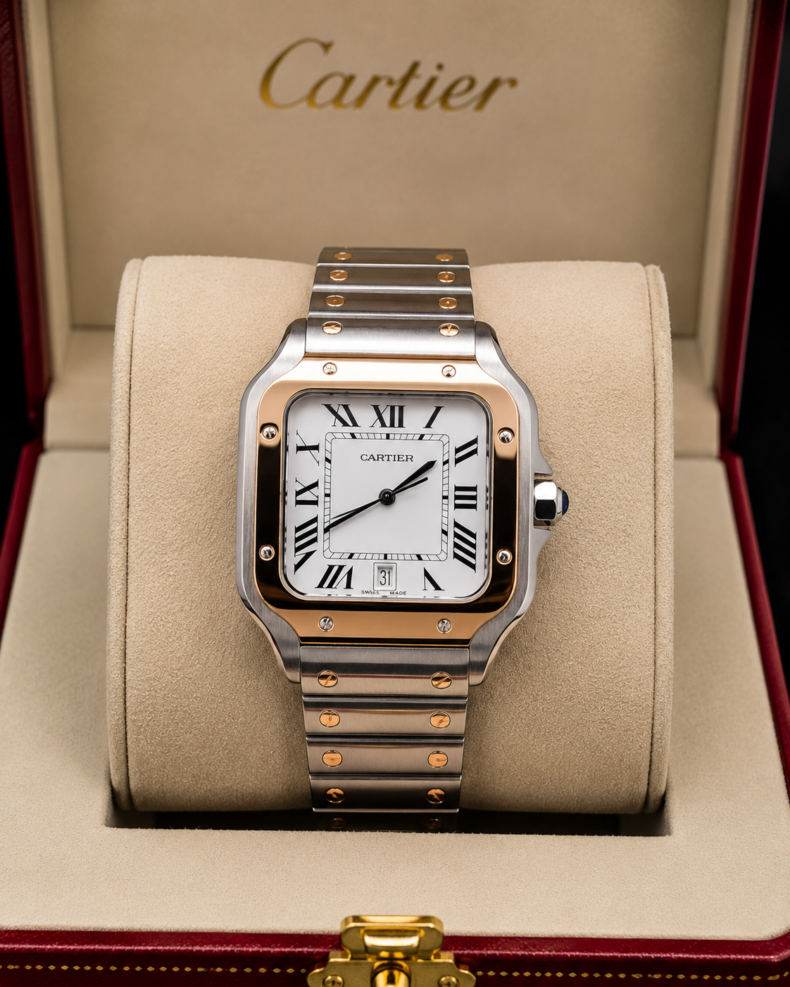SANTOS DE CARTIER ACERO Y ORO ROSA – 40 MM