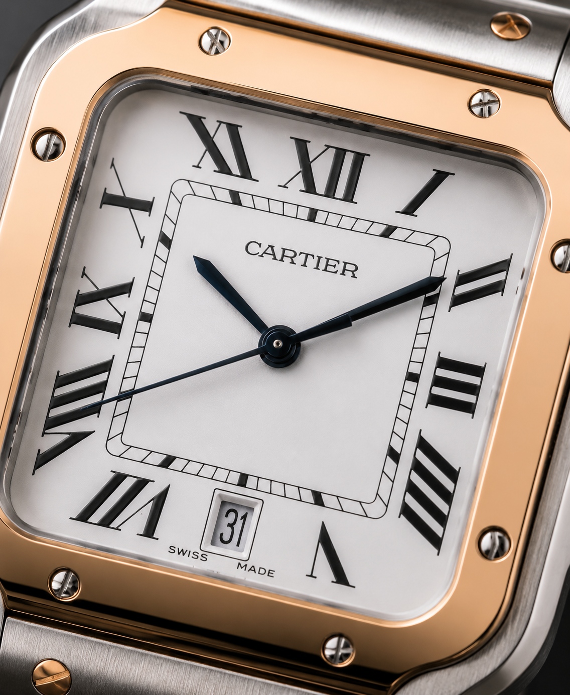SANTOS DE CARTIER ACERO Y ORO ROSA – 40 MM