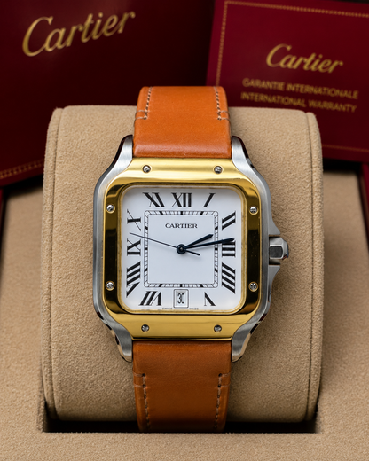 CARTIER SANTOS DE CARTIER BICOLOR CUERO – 40 MM