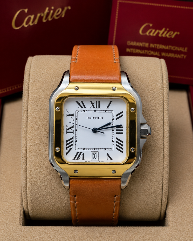 CARTIER SANTOS DE CARTIER BICOLOR CUERO – 40 MM