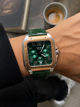 CARTIER SANTOS CHRONOGRAPH ORO ROSA CUERO VERDE – 40 MM
