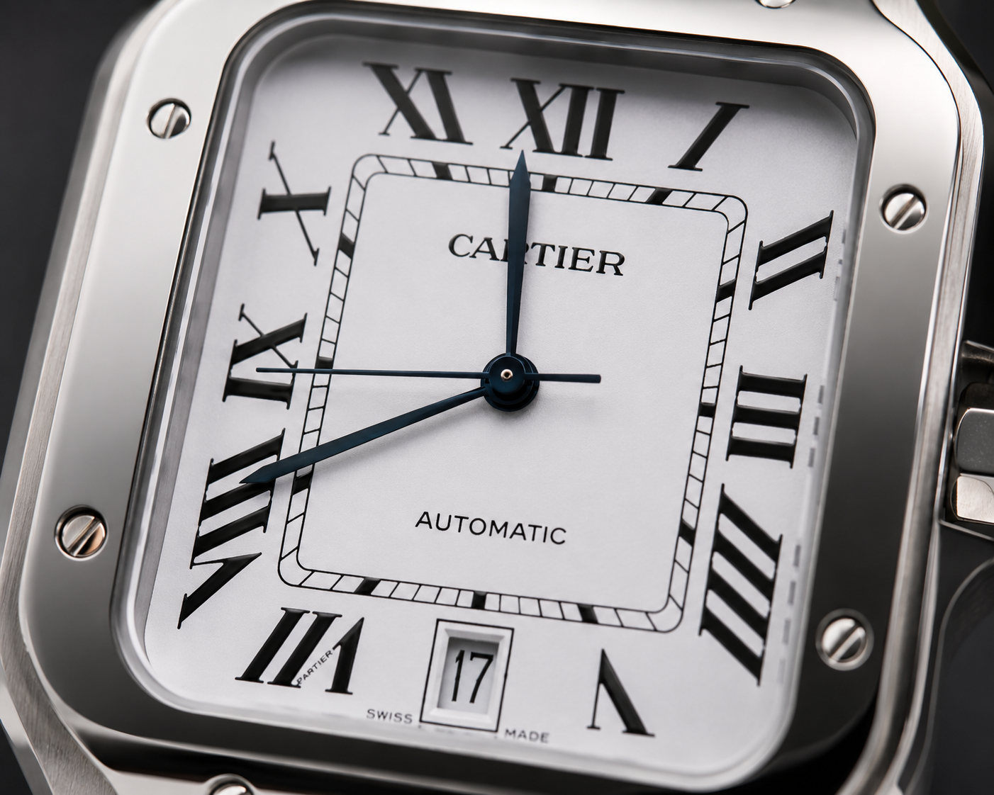 CARTIER SANTOS ACERO CAUCHO BLANCO – 40 MM