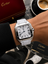 CARTIER SANTOS ACERO CAUCHO BLANCO – 40 MM