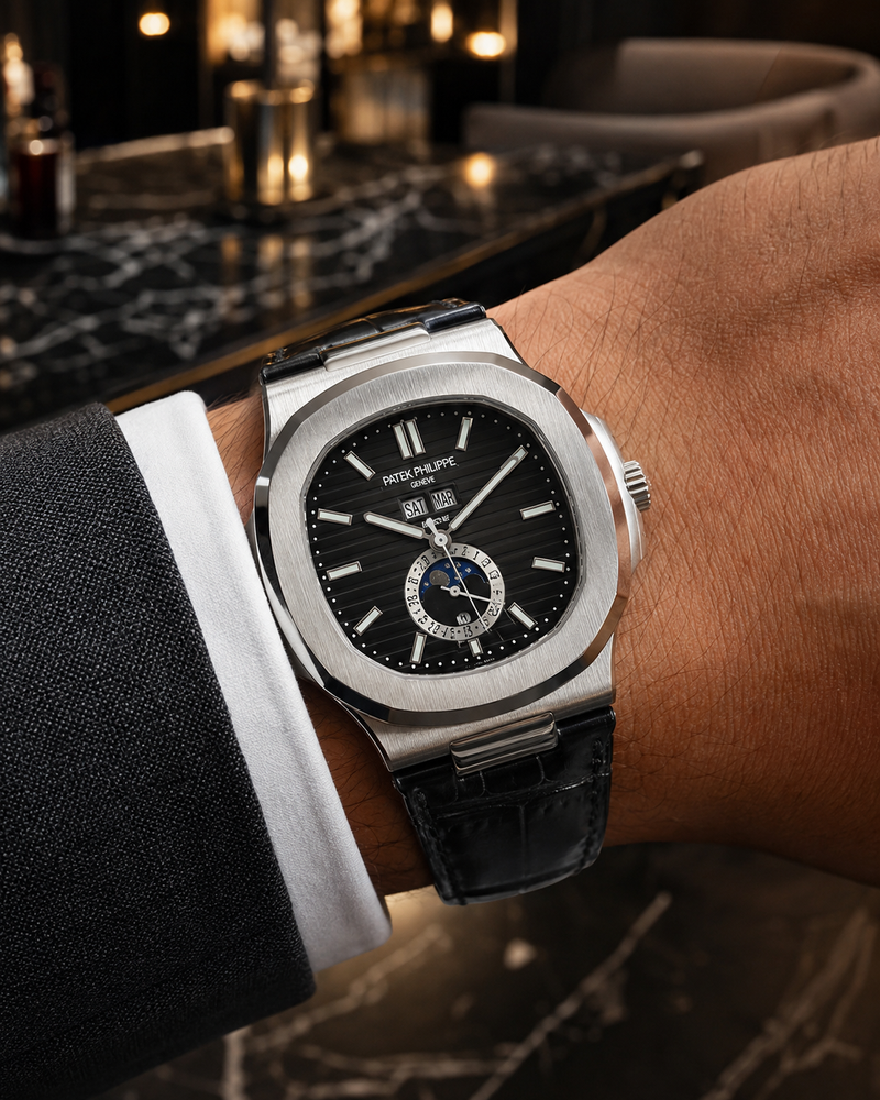 PATEK PHILIPPE NAUTILUS 5726A CALENDARIO ANUAL FASE LUNAR NEGRO