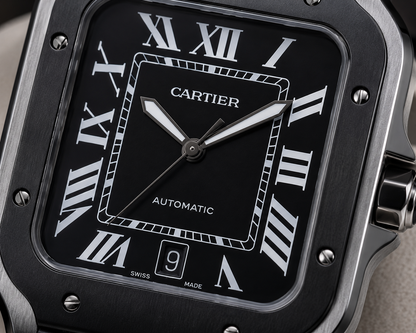CARTIER SANTOS DE CARTIER AUTOMÁTICO 40 MM – ESFERA NEGRA | BISEL NEGRO