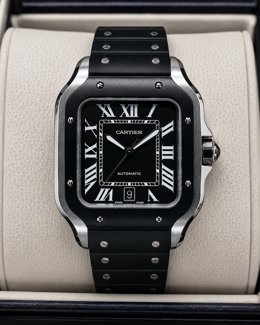 CARTIER SANTOS DE CARTIER AUTOMÁTICO 40 MM – ESFERA NEGRA | BISEL NEGRO
