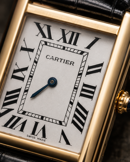 CARTIER TANK MUST LARGE – ESFERA BLANCA | ACABADO DORADO Y CORREA DE CUERO