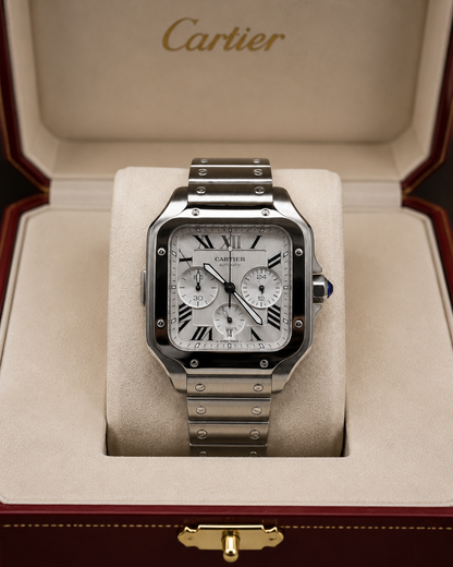 CARTIER SANTOS CHRONOGRAPH AUTOMÁTICO 40 MM – ESFERA PLATEADA