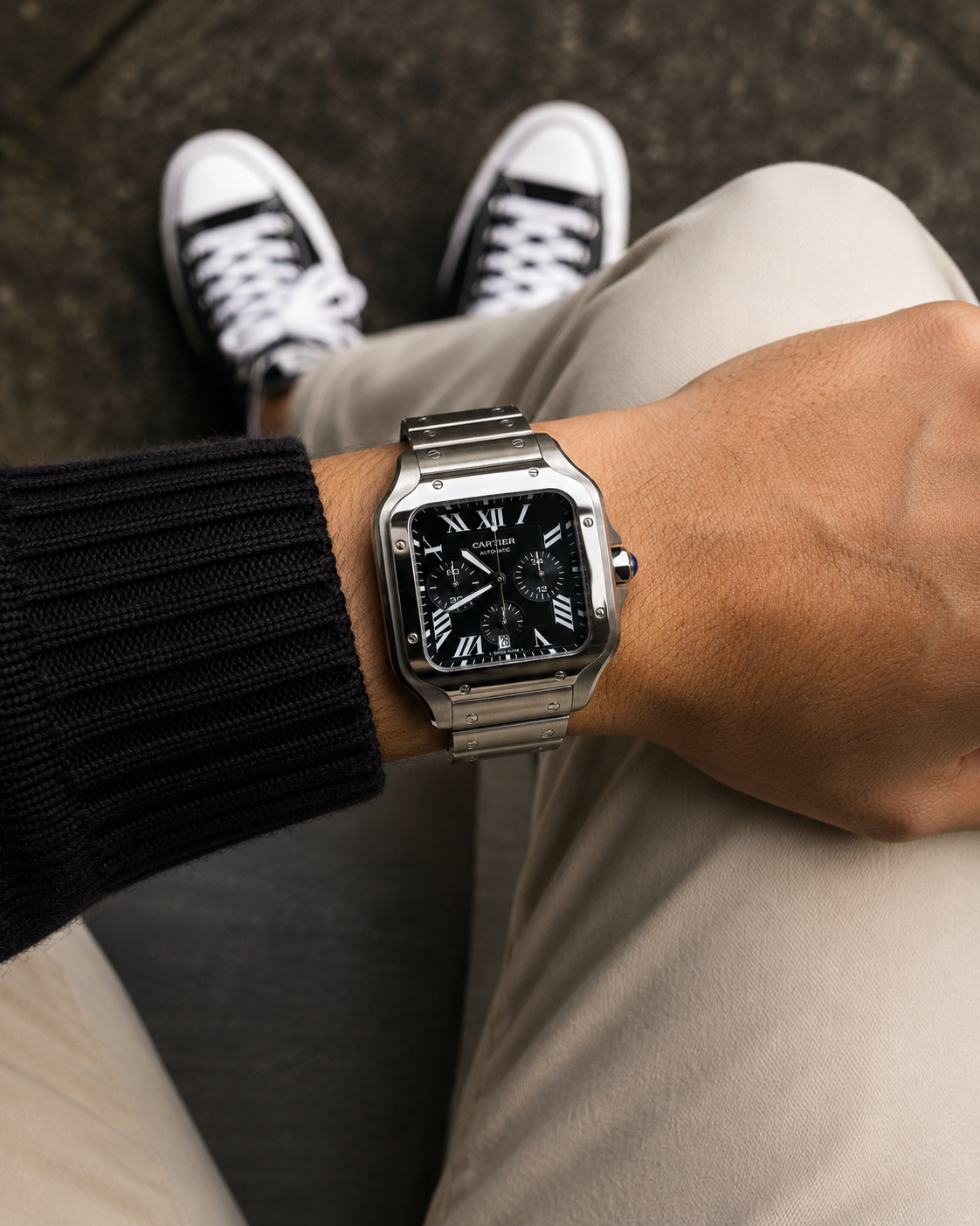 CARTIER SANTOS CHRONOGRAPH AUTOMÁTICO 42 MM – ESFERA NEGRA