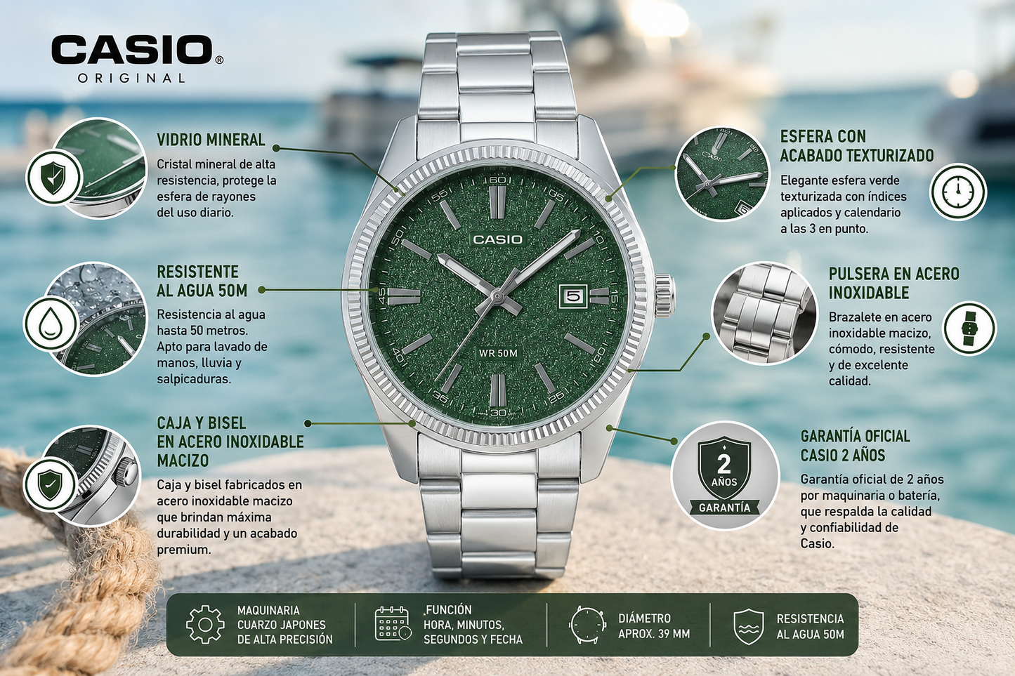 CASIO MTP-1302DA-3AVD ORIGINAL CABALLERO