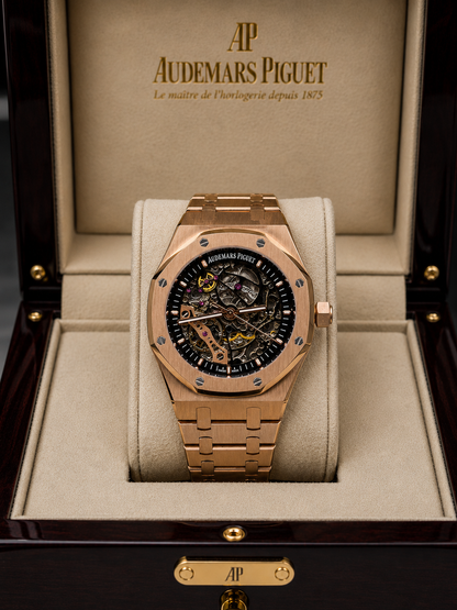 AUDEMARS PIGUET ROYAL OAK SKELETON 41 MM – ORO ROSA / ESFERA NEGRA