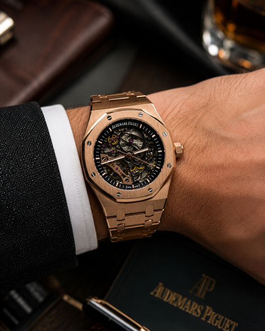 AUDEMARS PIGUET ROYAL OAK SKELETON 41 MM – ORO ROSA / ESFERA NEGRA