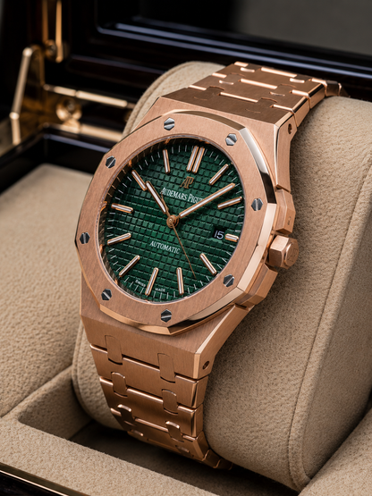 AUDEMARS PIGUET ROYAL OAK AUTOMATIC 41 MM – ORO ROSA / ESFERA VERDE