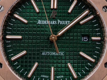 AUDEMARS PIGUET ROYAL OAK AUTOMATIC 41 MM – ORO ROSA / ESFERA VERDE