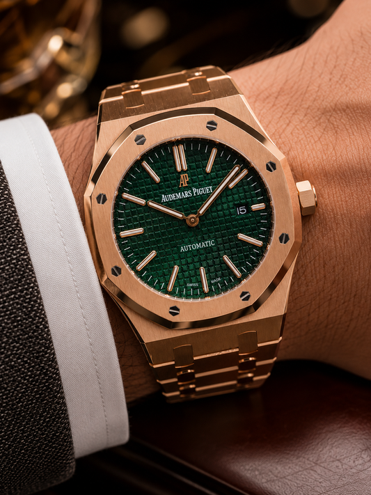 AUDEMARS PIGUET ROYAL OAK AUTOMATIC 41 MM – ORO ROSA / ESFERA VERDE