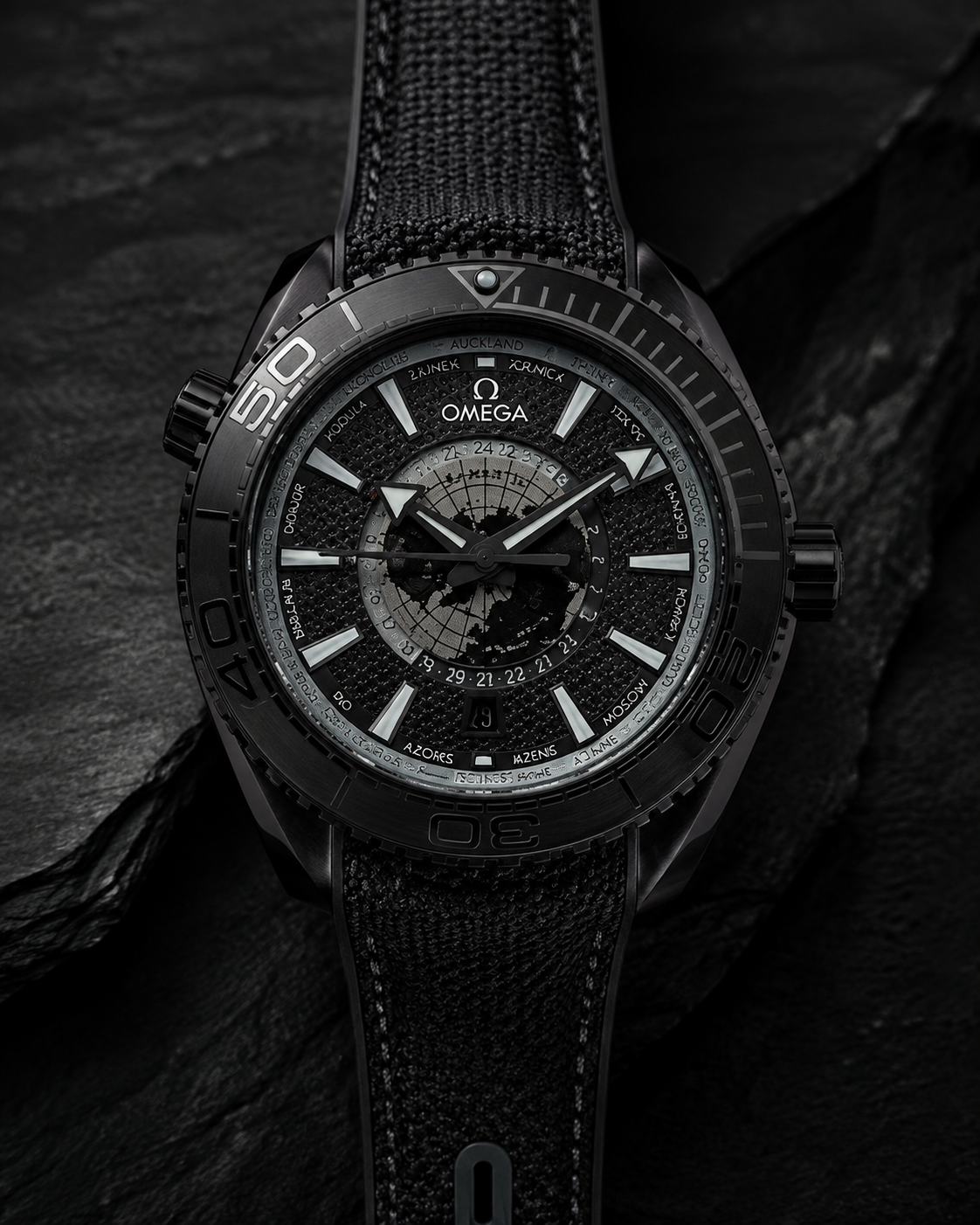 OMEGA SEAMASTER WORLDTIMER NEGRO